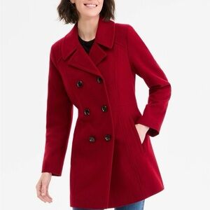 giacca Red Double-Breasted Pea Coat - XL